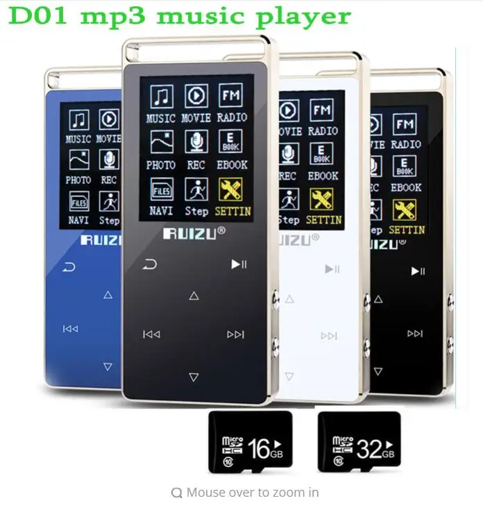 

High Quality All Metal MP3 Player 8G Original RUIZU D01 Touch Screen Video Pedometer Voice Recorder E-Book Radio Music Player