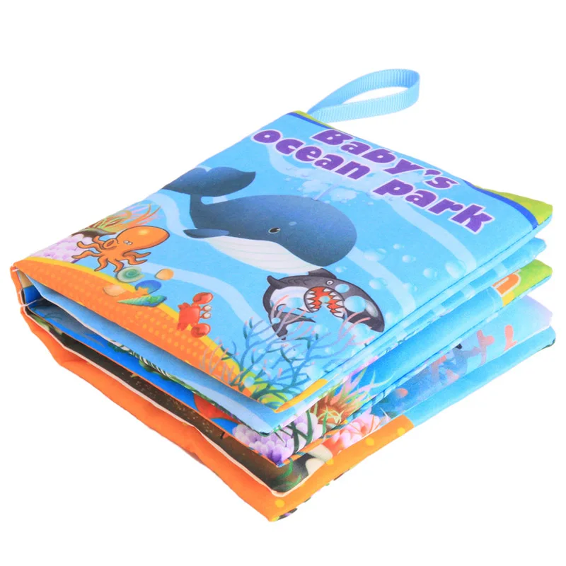 10 страниц розничная Детские игрушки младенческие Дети Раннее развитие тканевые книги Красочные Образовательные разворачивание деятельности книги - Цвет: baby ocean park