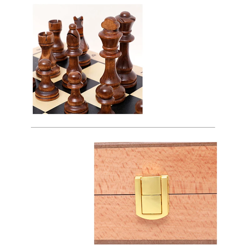 New Top Grade Wooden Folding Large Chess Set Handwork Solid Wood Pieces Birch Chessboard Children Entertainment Gift Board Games