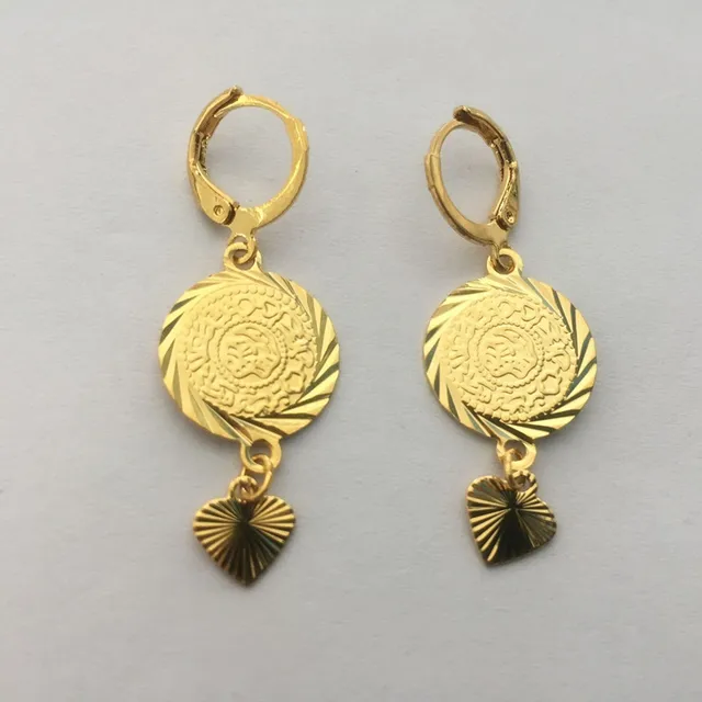 2 Pairs Coin Earrings For Women Gold Color Fashion Jewelry Woman 2 Pairs Coin Earrings For Women Gold Color Fashion Jewelry Woman Whole Earring Muslim