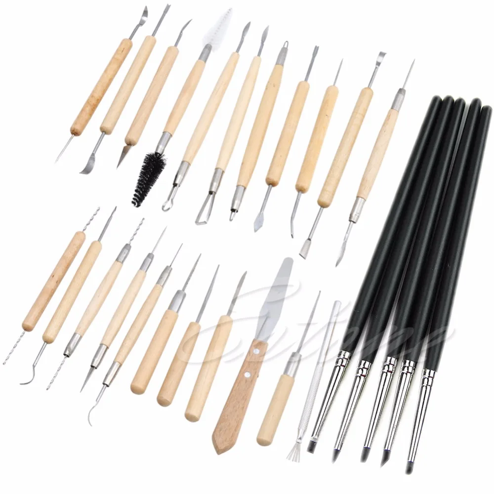 27PCS Flexible Silicone Rubber Shapers Clay Sculpting Modelling Hobby