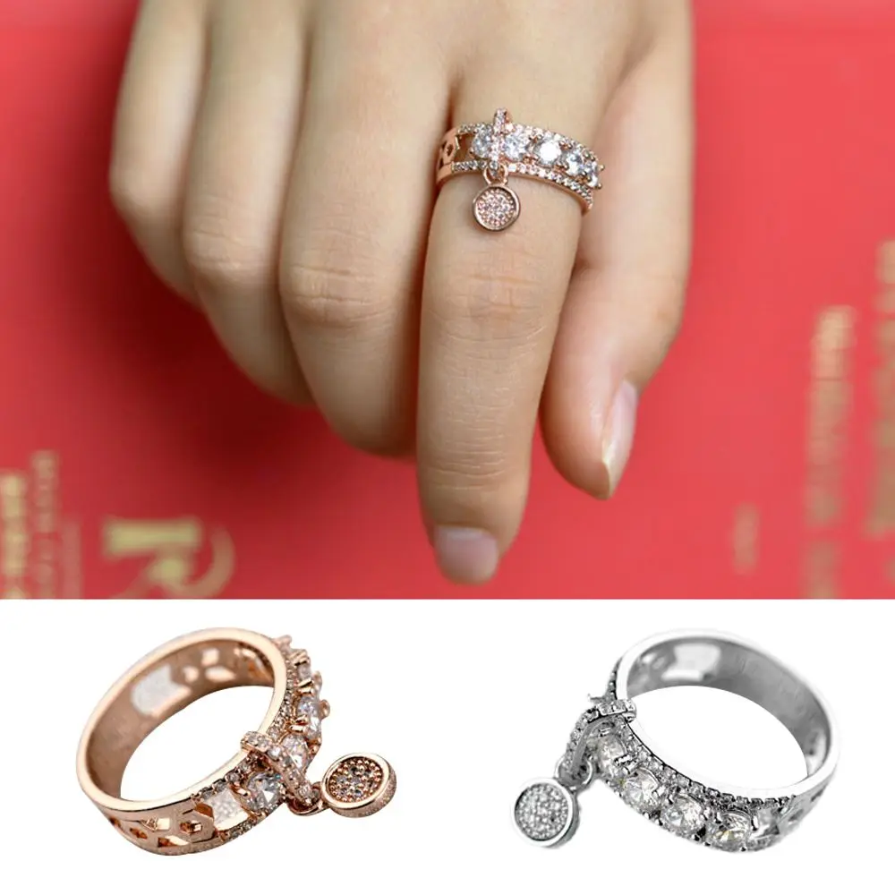 

1 Pcs Vintage Sparkling Rose Gold Filled Wedding Ring for Womens White Zircon Engagement Ring Luxury Fashion Jewelry accessories