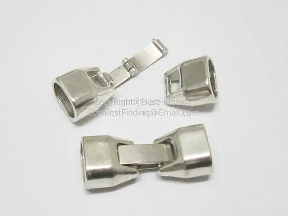 

10x6mm Licorice Clip Clasp Antique silver Licorice leather clasp