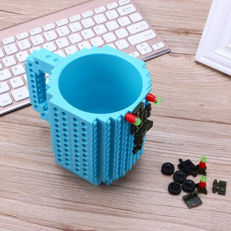 

1Pc 12oz Coffee Mug Build-On Brick Mug Type Building Blocks Cup DIY Block Puzzle Mug Drinkware Drinking Mug 11 Colors