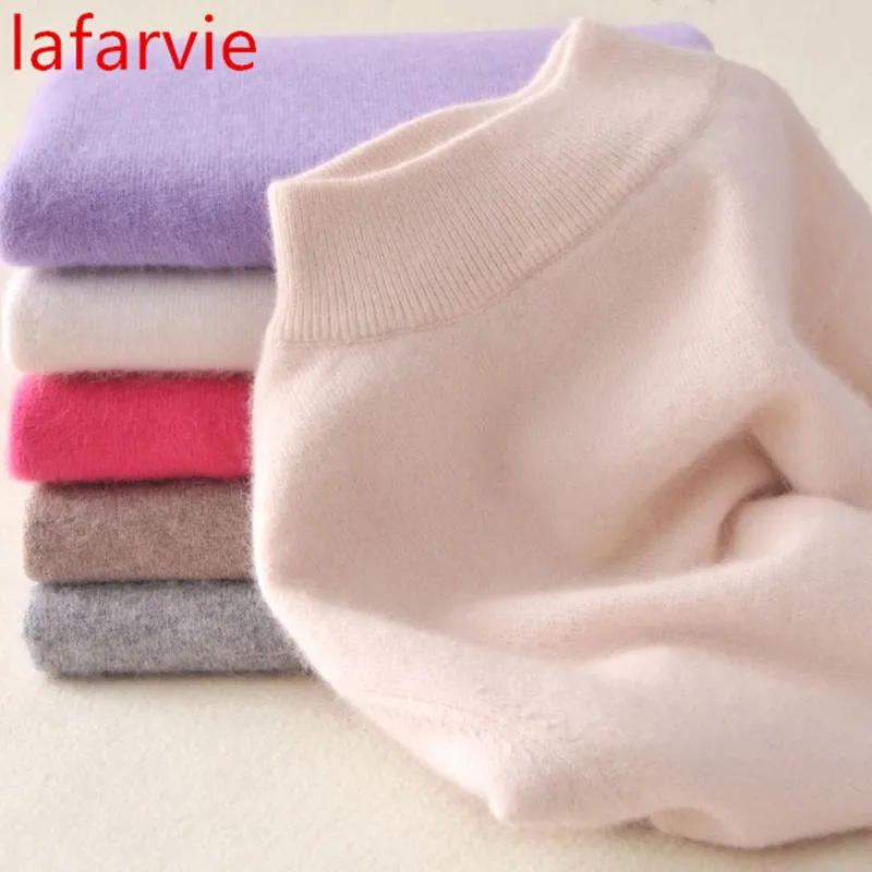 Lafarvie Autumn Winter Quality Cashmere Sweaters Women Fashion Female Soft and Comfortable Warm Slim Knitted Pullovers Hot Sale | Женская
