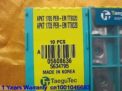 

DHL/EUB 2pcs 10PCS New TaeguTec APKT 1705 PER-EM TT8020 Carbide Insert 15-18