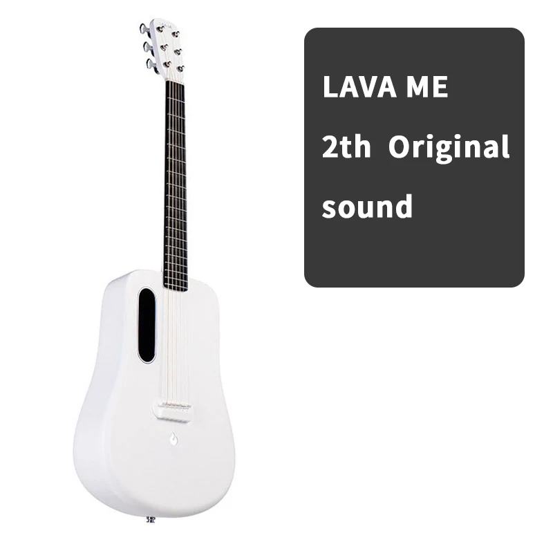 white2 LAVA ME 2 народная гитара из углеродного волокна для начинающих, начинающих, студентов, для выступлений, 36In, Unibody, подарки, включая гитарные пачки и медиаторы - Цвет: white2