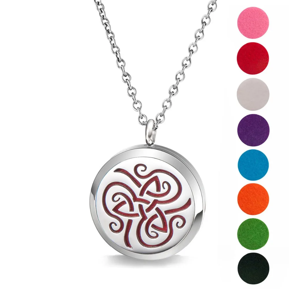 

316L stainless steel magnetic Flower of life aromatherapy pendant necklace 30mm essential oil diffuser necklace