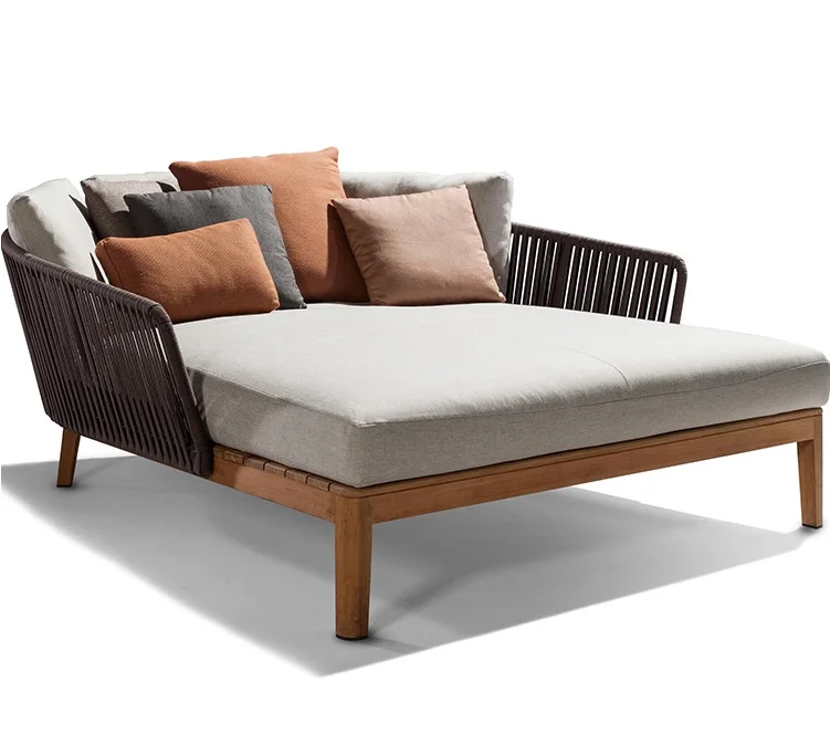 Плетеное кресло для отдыха и диван для комфортной столовой на свежем воздухе/деревянный каркас и стол для напитков