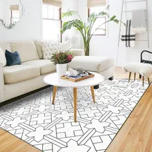 Скандинавском стиле Простые мягкие ковры для гостиной, спальни, ковер черный/белый геометрический узор решетки домашний нежный коврик/ковер