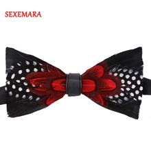 Классический перо Свадебный галстук бабочка Галстуки животный дизайн для мужские свадебные костюмы Галстук бабочка перо Bowknots Gravatas