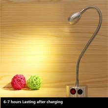 10-50 см 1 Вт/3 Вт подзарядка гибкая трубка со светодиодами точечная лампа, портативная беспроводная свадьба, ювелирный акцент фоновая батарея настенный светильник