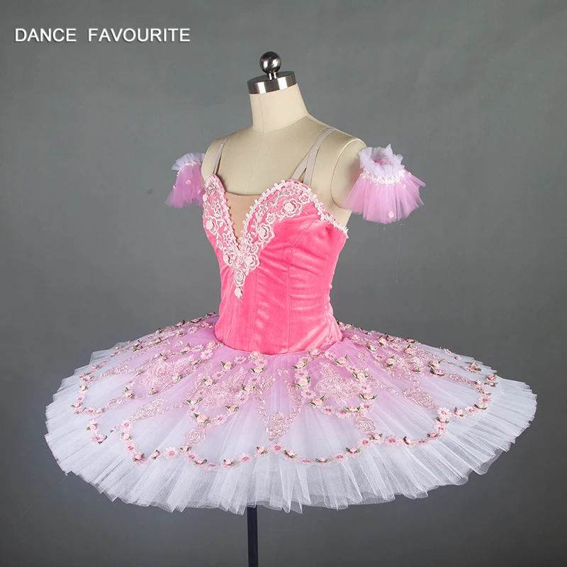 Pro Ballet Platter Tutu Skirt Dance Dress White Golden side Costume For Lady