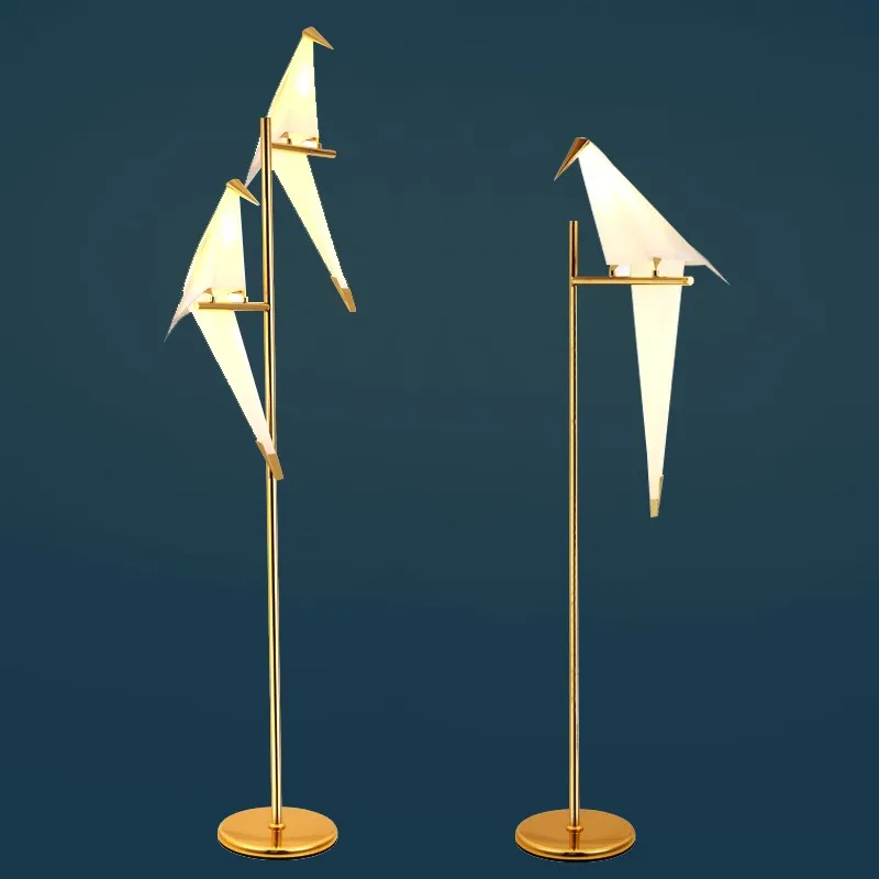  Modern Paper Birds Standing lamp Studio Living room Children Kids Study Bed Side Lamp origami Gold  - 33040834771