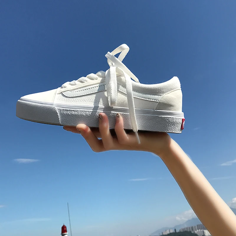

VANSGET low-top CLASSICS all white authentic Unisex MEN WOMEN canvas shoes Sports Skateboarding shoes sneakers Free shipping