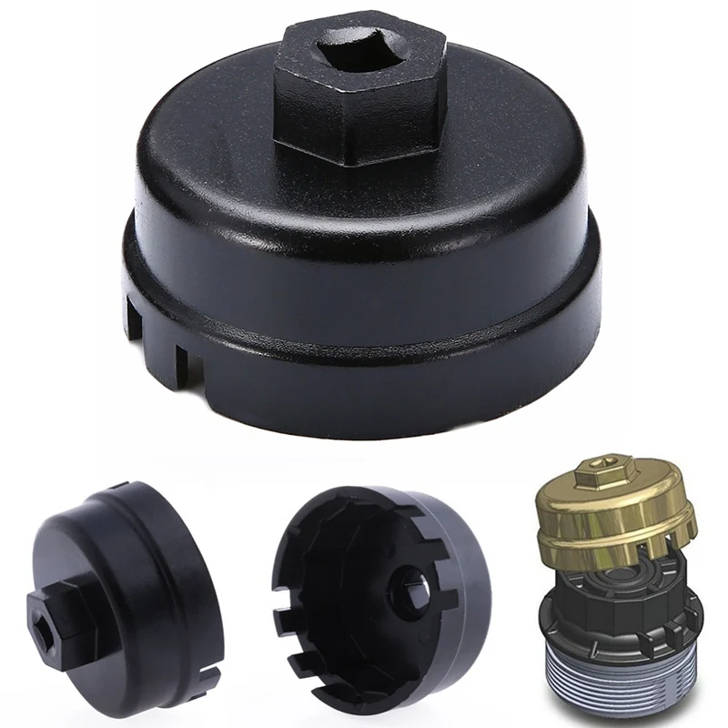 1 Pcs 64mm 14 Flute Oil Filter Cap Wrench Remover Tool For Toyota