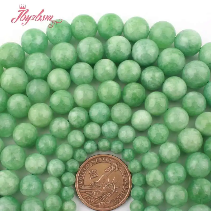 6.8.10 12 14 мм круглый шар зеленый Jadeite Jades разделитель свободный бисер камень 15 &quotдля
