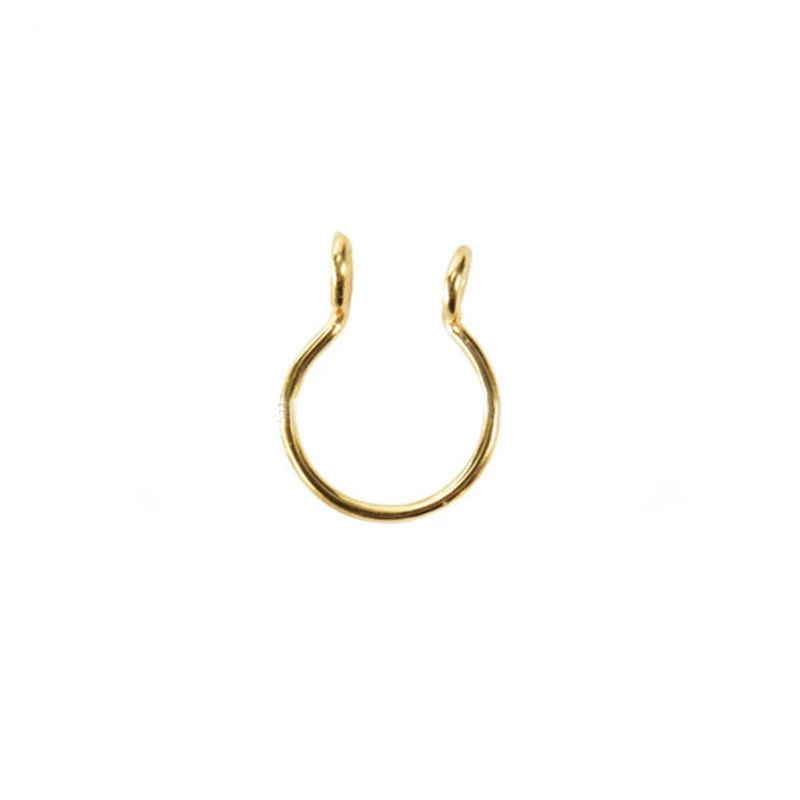 MISANANRYNE U Shaped Fake Nose Ring Hoop Septum Rings Titanium Nose Piercing Earrings Fake Piercing Oreja Pircing Jewelry