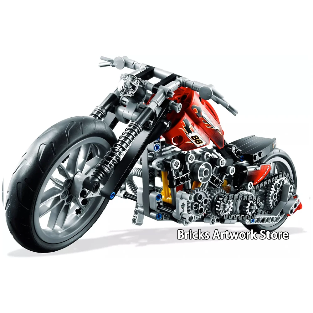 

378pcs 3354 Fit Legoness Technic 8051 Motorbike Motorcycle Harley Set building DIY blocks Educational toys for Kids Xmas Gifts