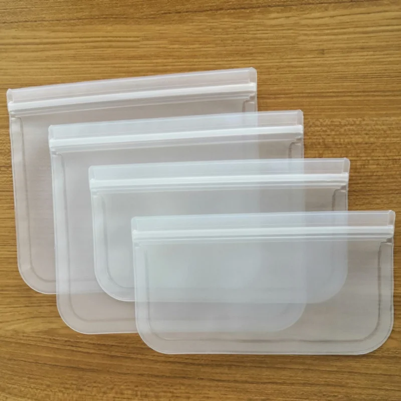 

Sealing Bag Kitchen Refrigerator PEVA Bag Food Storage Zipper Bag Fresh Keeping 4PCS