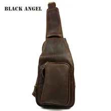 Neue Design Flut Männer Aus Echtem leder Brust Reisetasche motorrad männer Schultertasche crazy horse leder tasche