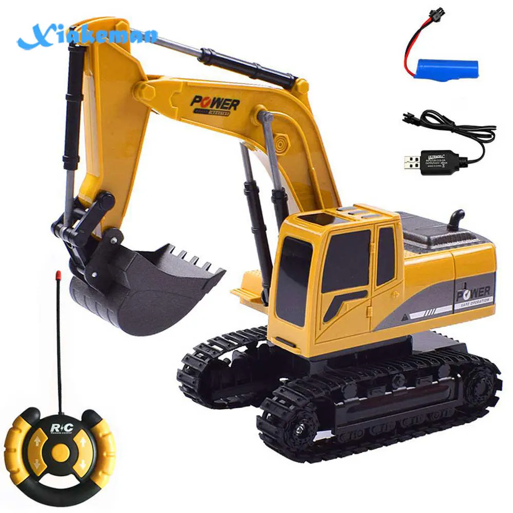 

1:24 Alloy Remote Control Excavator Electric Toys Mini RC Truck Simulated Excavator Charging Model Toy Analog Sound Kid Toy Gift