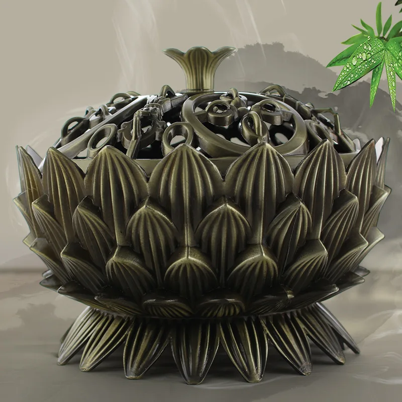 

New Arrival Copper Lotus Incense Burner Alloy Mini Tibetan Incense Burner Sandalwood Censer Home Decor
