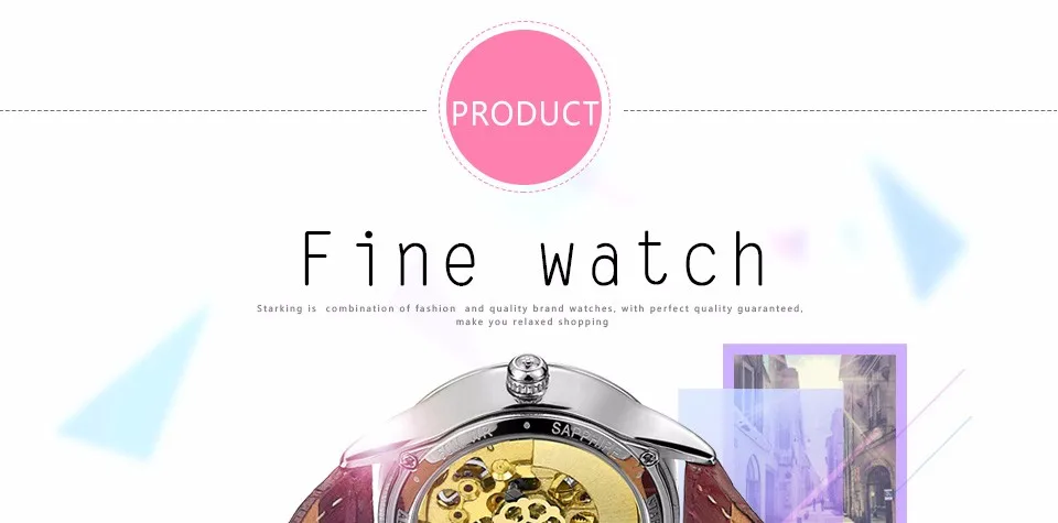 Starking оригинальные женские Автоматические механические часы, самовзводные сапфировые часы, Дамская мода, Деловые женские часы