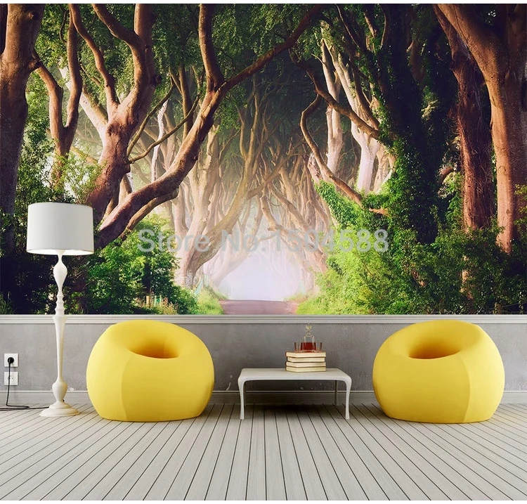 Фото обои 3D лес природа пейзаж фрески Гостиная ТВ украшение для дивана стены классический дом декоративная роспись стен