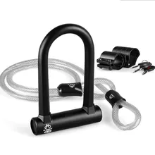 

INBIKE New U-lock bicycle Safety Anti-theft bike Steel cable lock Prevent Pry Motorcycle Gates Fences Safety Cycling MTB 3 Key