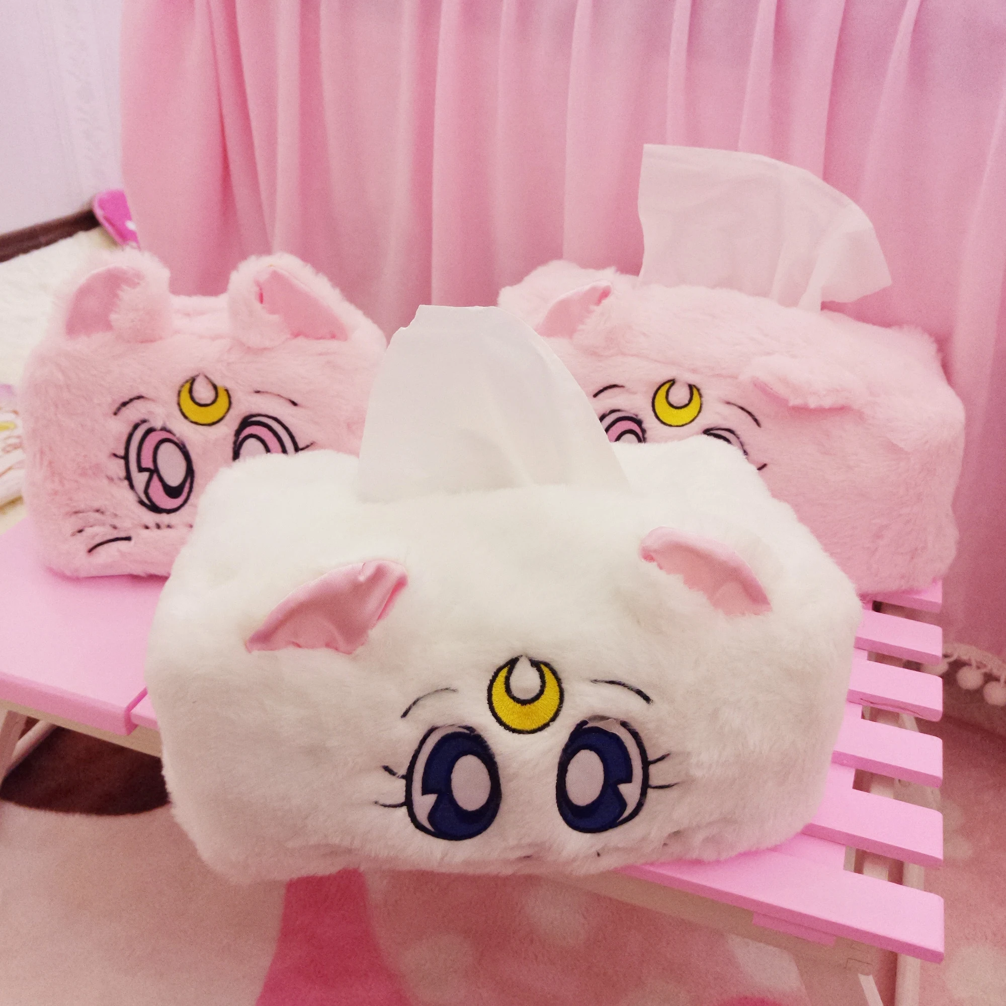 

IVYYE Sailor Moon Luna Cat Anime Plush Tissue Boxes Home Paper Cover Decoration Cartoon Holder Car Pouch Box Unisex Girls New