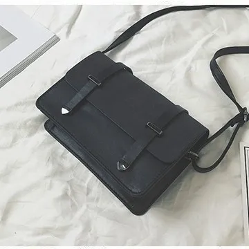 HANSOMFY Ms. Messenger Сумка женская сумочка дамская модная однотонная сумка с замком на плечо сумка-мессенджер мобильный телефон пляжная сумка LD-88 - Цвет: Черный