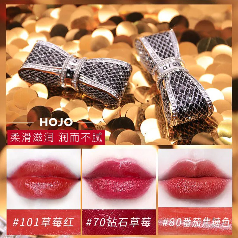 HOJO Diamonds Bow light on the water velvet Lipstick Foggy surface Matte light Abundant Moist Exquisite Lasting lip makeup