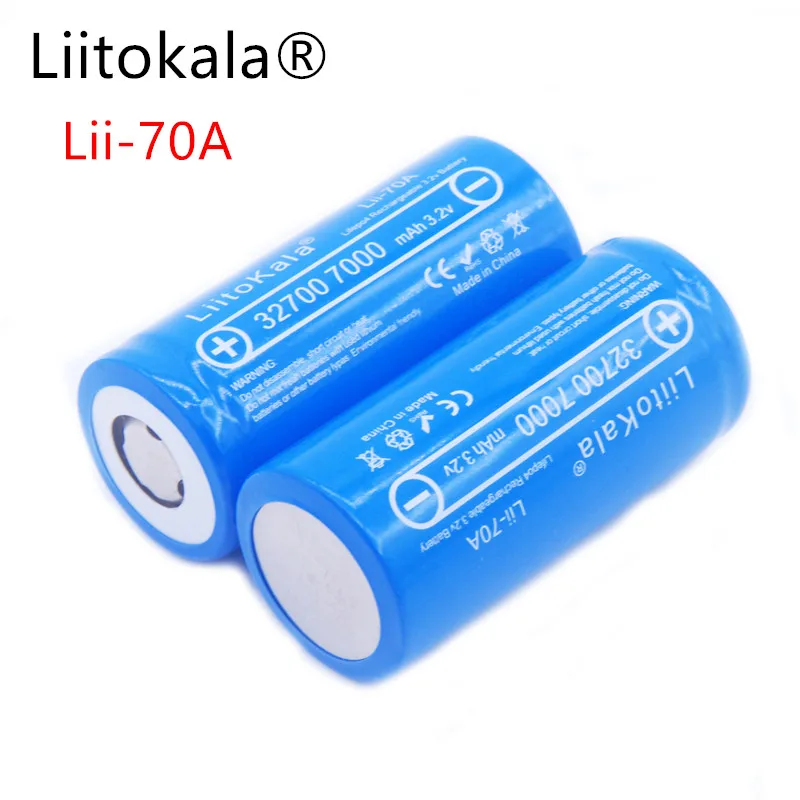 

2pcs/ LiitoKala 3.2V 32700 6500mAh LiFePO4 Battery 35A Continuous Discharge Maximum 55A High power battery