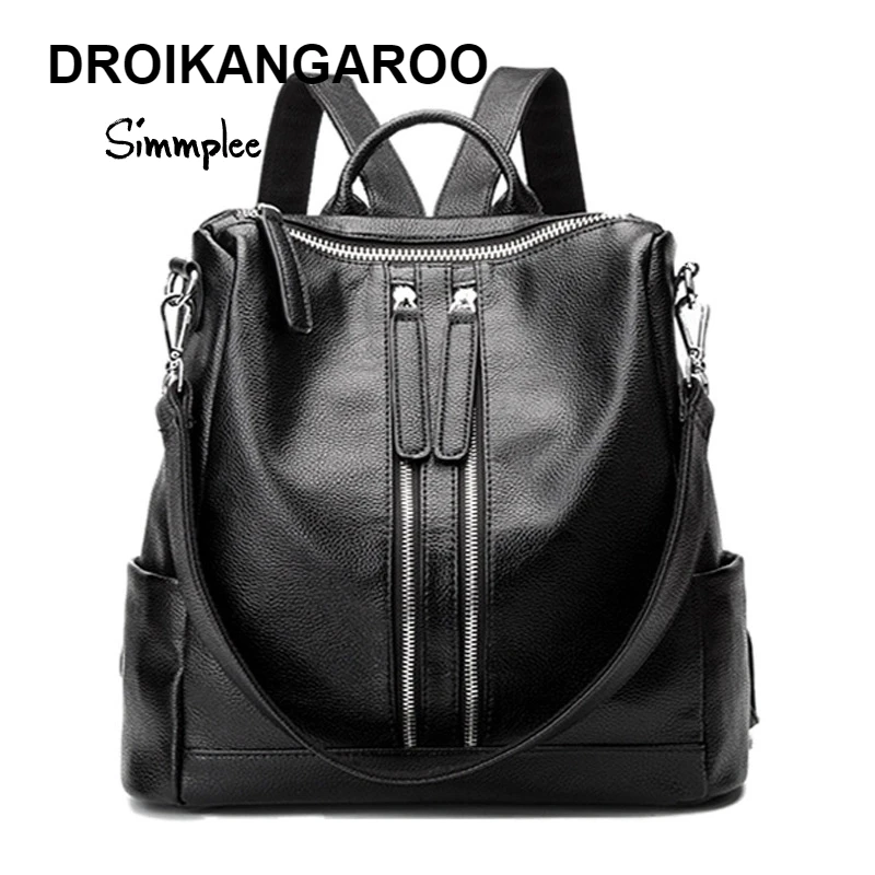 

New genuine leather shoulder bag women street fashion soft leather ladies backpack 100 sets of simple sheepskin ladies bag