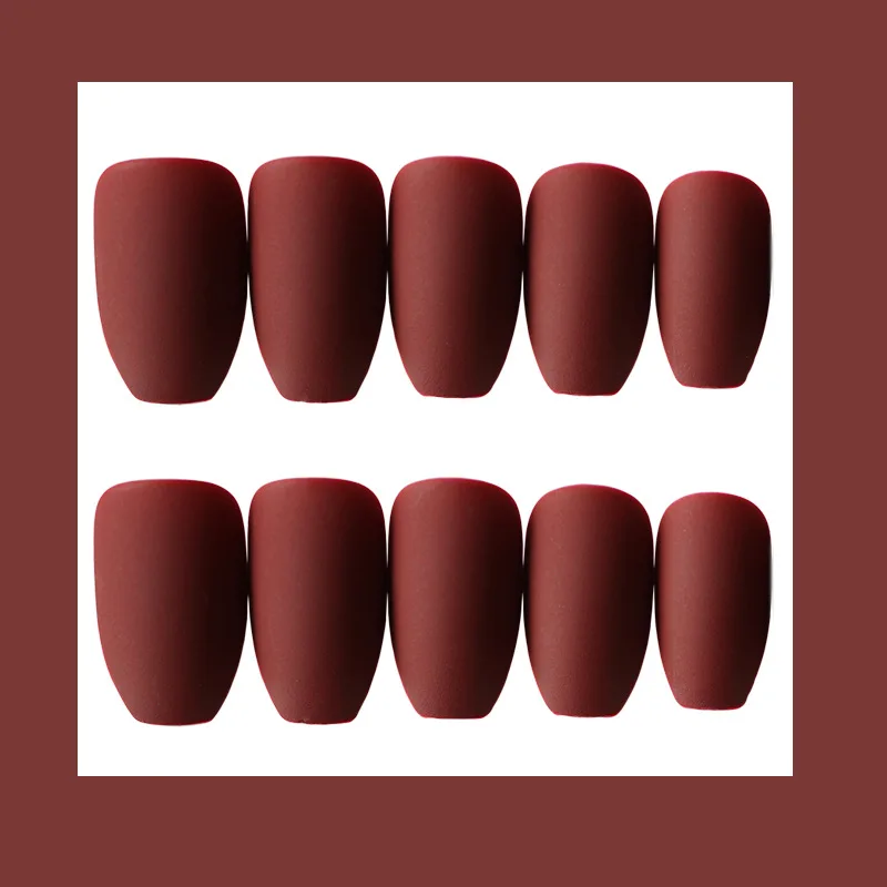 24pcs/set Multi color French Ballet Fake Nail Gradeint Natural Coffin False Nails Wholesale Nails Supplier nail tips - Цвет: 14