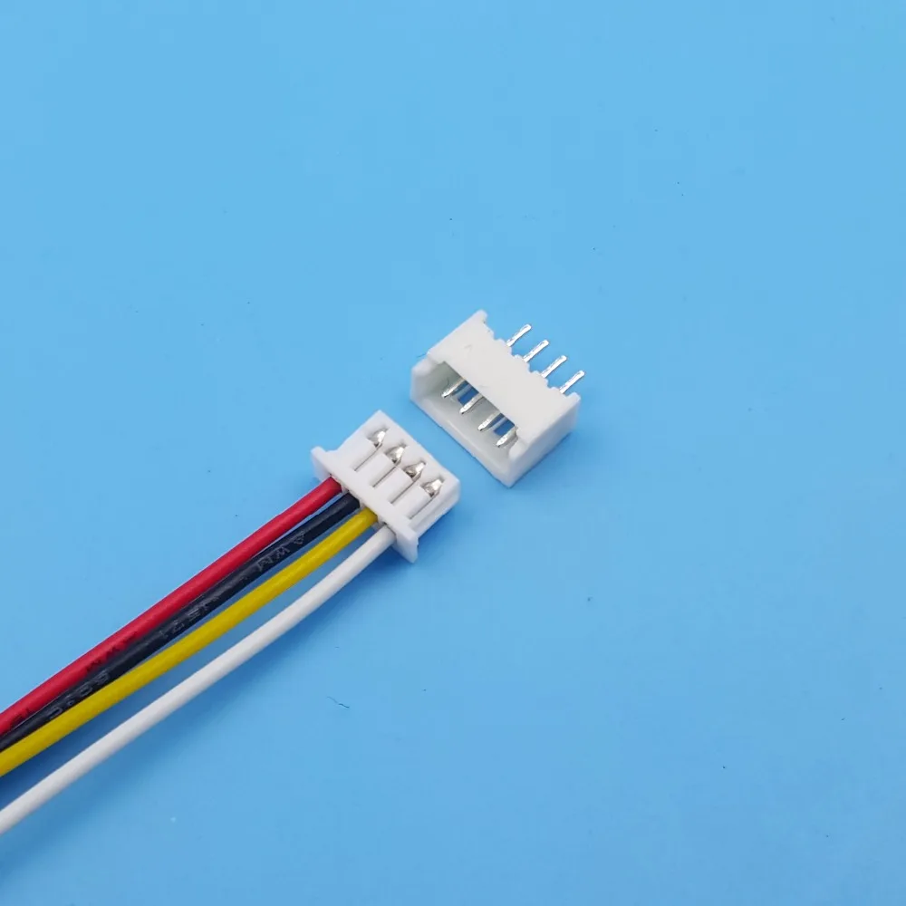50 комплектов 4 Pin Одна Головка Micro JST шаг 1 25 мм 15 см 28AWG провод к разъему платы|4 pin