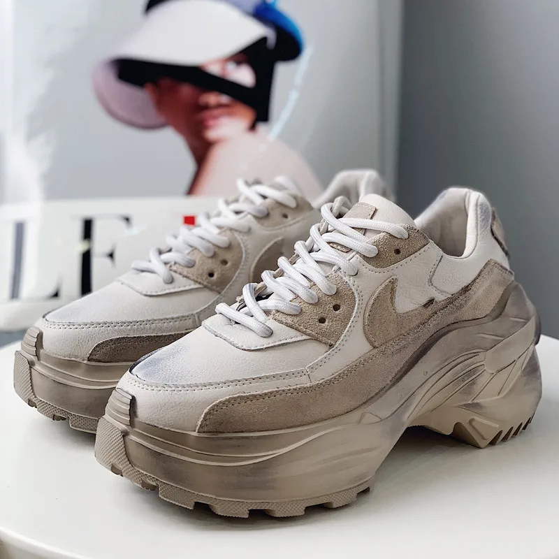 2019 Spring Autumn Shoes Women Platform Shoes Lady Lace Up Casual Pumps Creepers Harajuku Punk Sneakers Girl Female Silver Shoes (19)