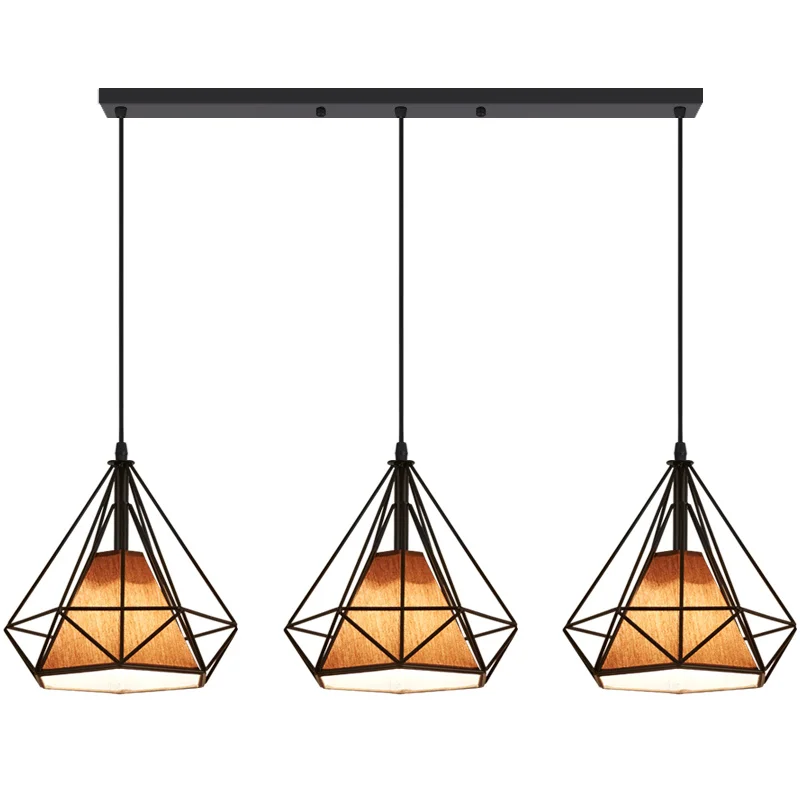 

AP8 Nordic retro industrial style restaurant metal diamond chandelier irons modern art bar lamp FG499