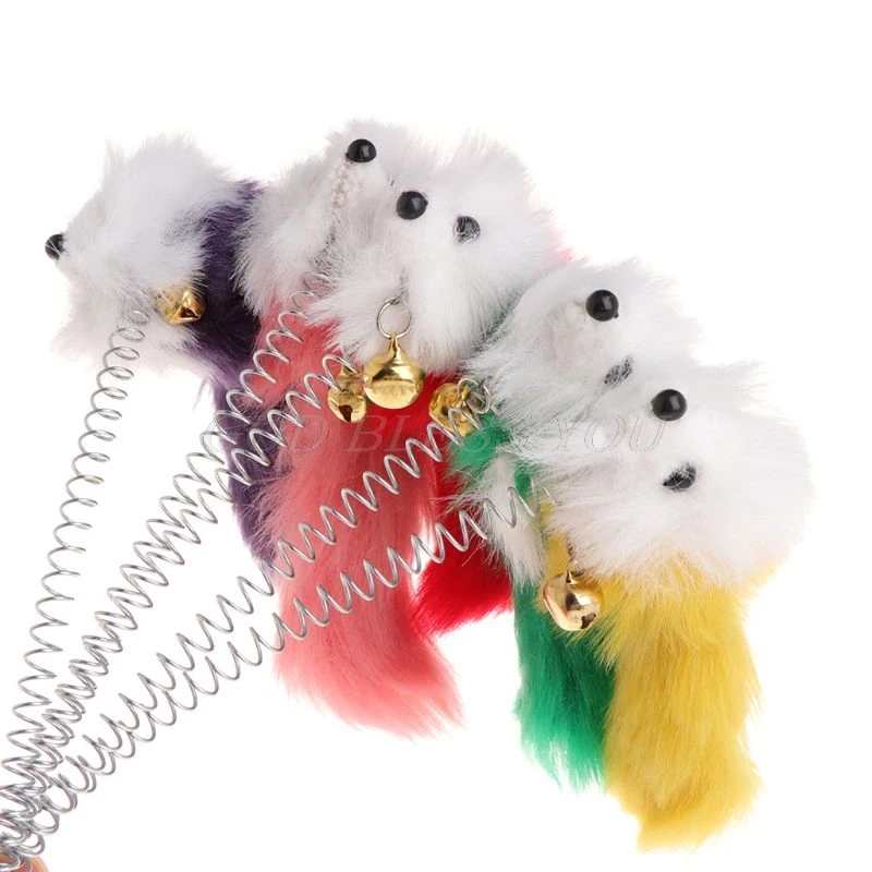 

Cat Toys False Mouse Stick Spring Suction Cup Pet Teaser Funny Interactive Bell