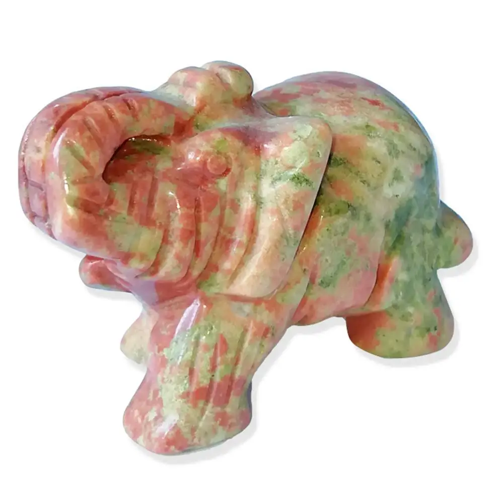 

1.5-Inch Elephant Animal Pocket Stone Carved Elephant Elephant Statue Figurine Jade Stone Elephant Home Decoration Gift Ornament