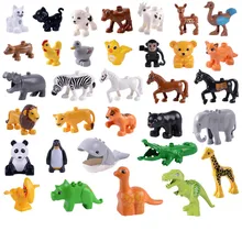 Tamanho grande Diy Acessórios Figuras Blocos de Construção Animal Panda Leão Compatível com Duploed Brinquedos para Crianças Presentes para Crianças