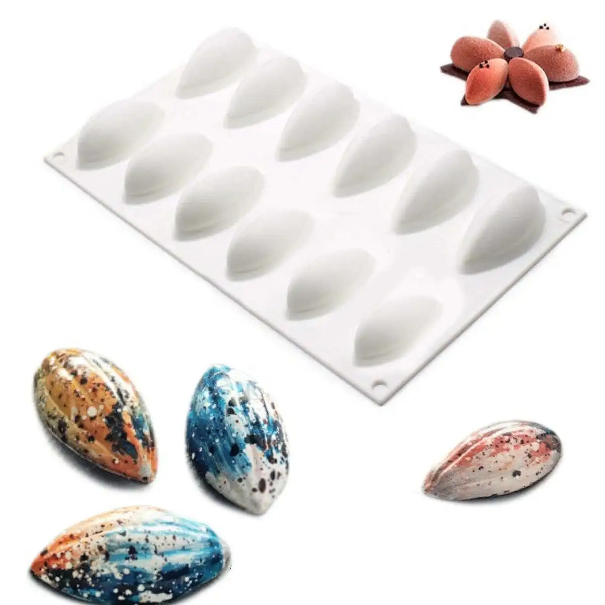 JX LCLYL Новый 3D Quenelle формы силиконовая для десерта Формы Торт Чизкейк Форма