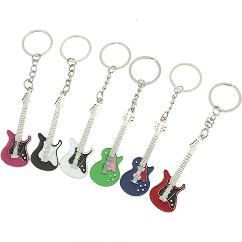 1 piece Guitar Keychain Creative Design Bass Guitar Musical Instrument