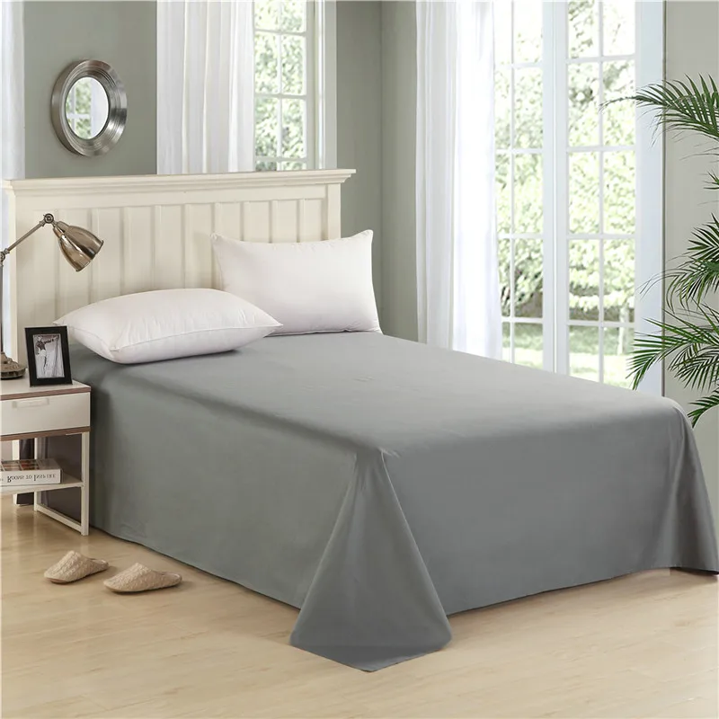 European Style Silver Grey Solid Color Bed Sheet One Piece Flat Sheet