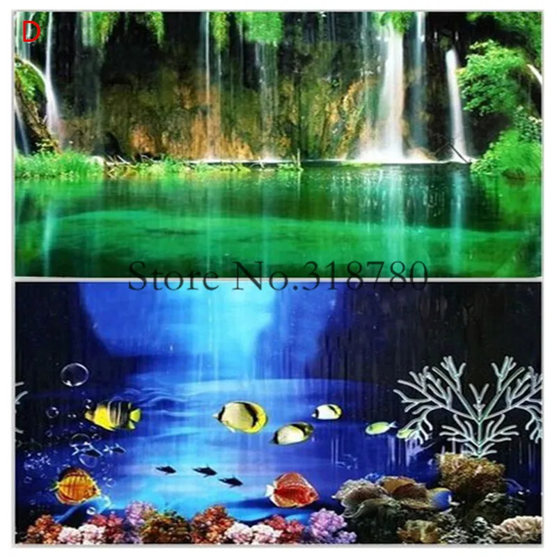 60CM 50CM 40CM 30CM Tall Aquarium Background Poster LIVE Double Sided