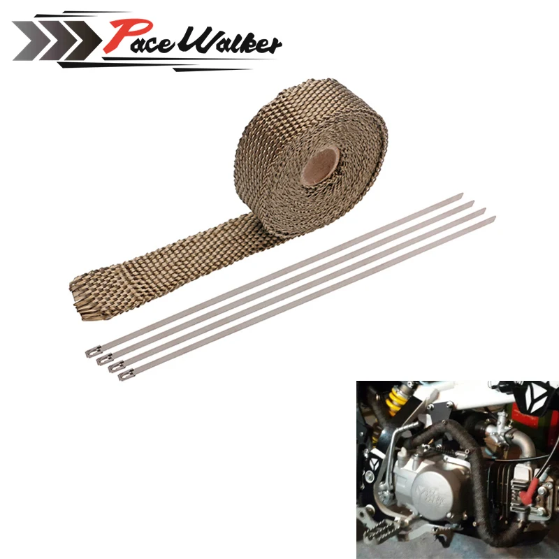 Titanium CAR MOTORCYCLE Turbo MANIFOLD HEAT EXHAUST WRAP