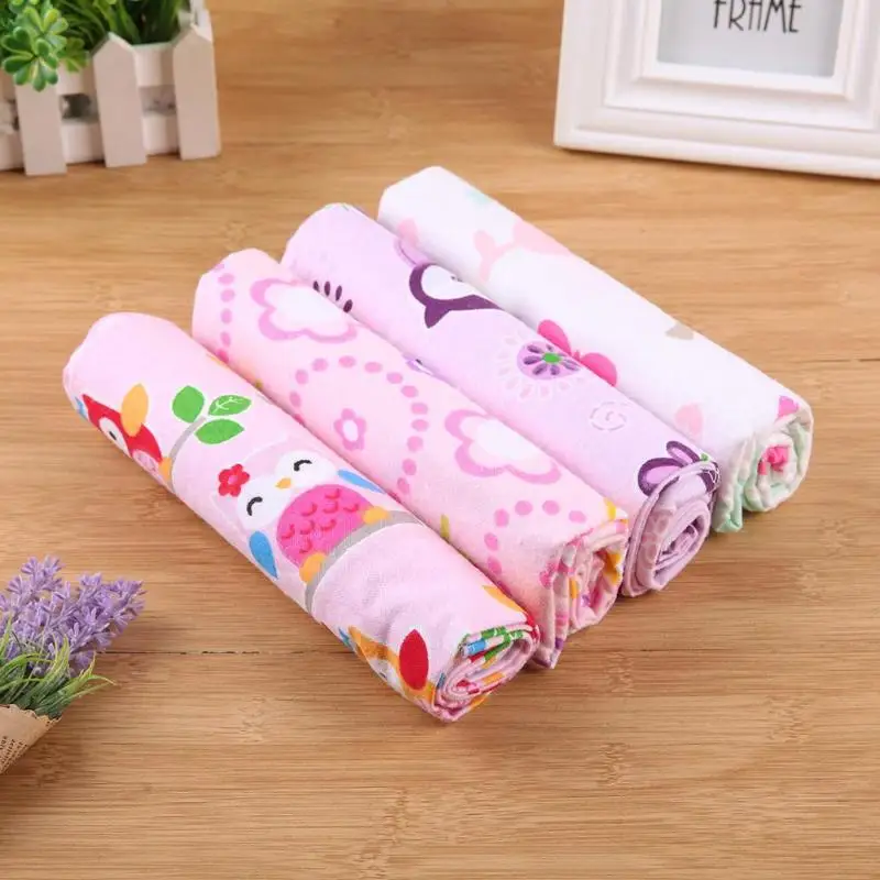 

4pcs Cotton Cartoon Print Newborn Baby Blanket Bedding Infant Swaddle Towel Sleepsack Stroller Cover Play Mat