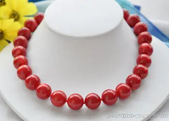 

Z6065 AAA++ REAL natural 15MM round red coral bead necklace 17inch