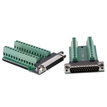 

DB25 D-SUB Female 25Pin Plug Breakout PCB Board 2 Row Terminals Connectors